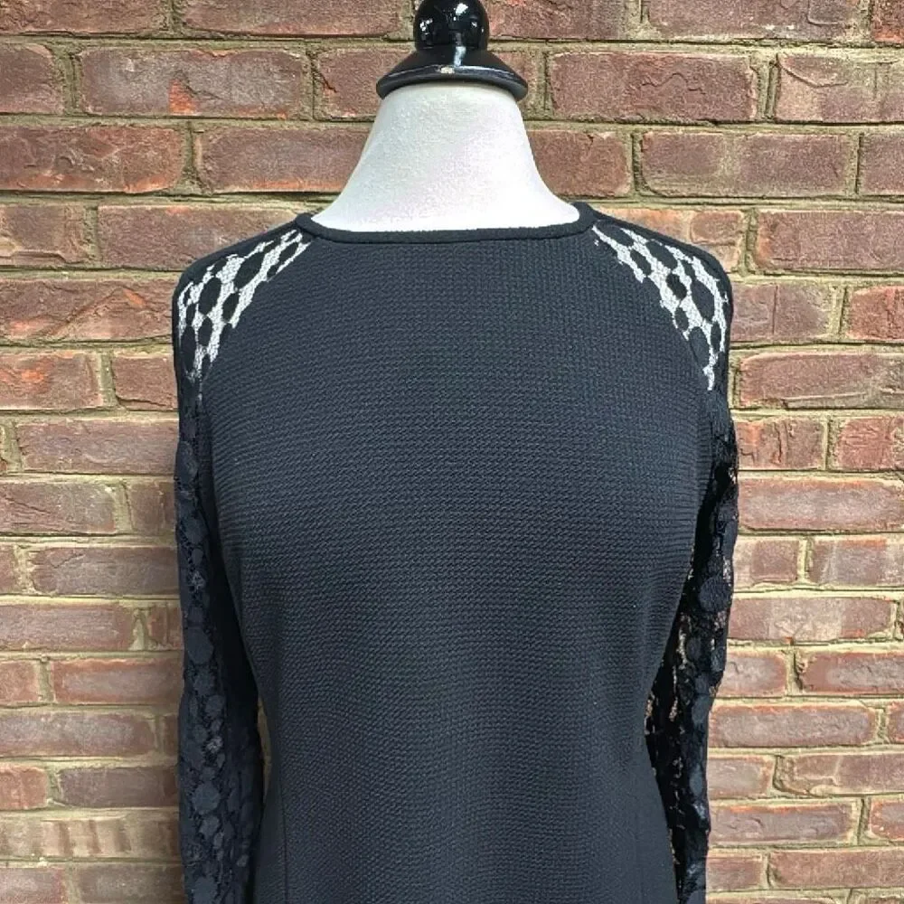 Julia Jordan Women’s Black Long Sleeve Lace Sheath Dress Sz 12